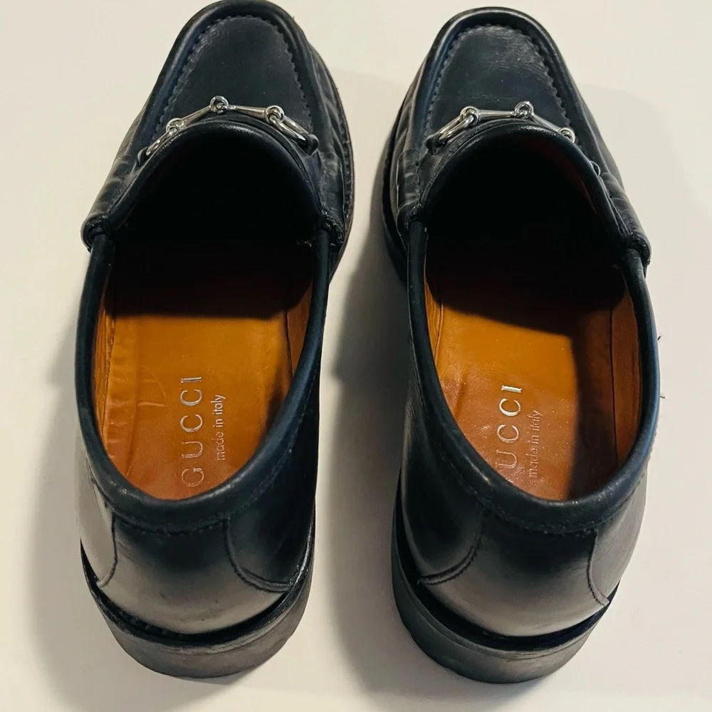 Gucci Black Leather Horsebit Classic Men’s Loafers Size 7.5 B - Picture 3 of 7